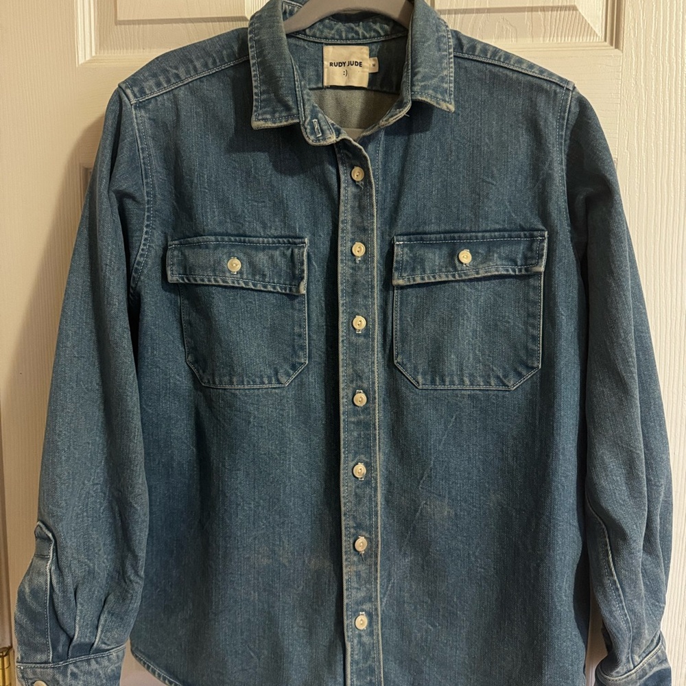 Rudy Jude Light Blue Denim Chamois button-up Shirt